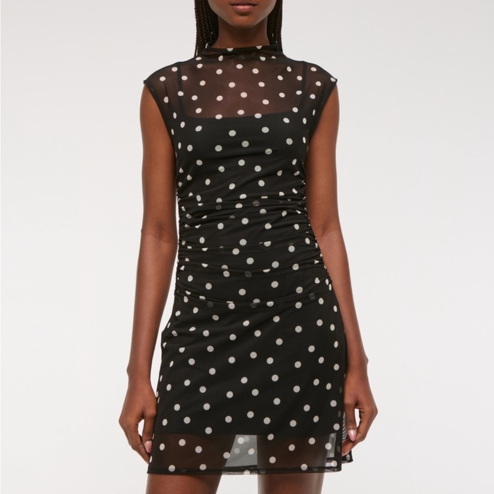 Abercrombie mesh mini dress - polka dots